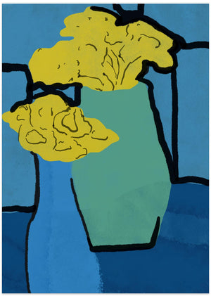 Art Prints of Blue and yellow still life arrangement
