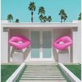 Art Prints of Mid-Century Modern House with Pink Lips