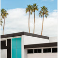 Art Prints of Turquoise Blue Doors on a Modern Home