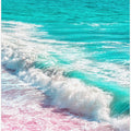 Waves Crashing in Pink and Blue