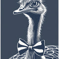 Art Prints of Ostrich with bow tie