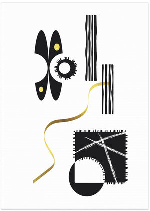 Art Prints of Black & White Abstract No. 3 | gold