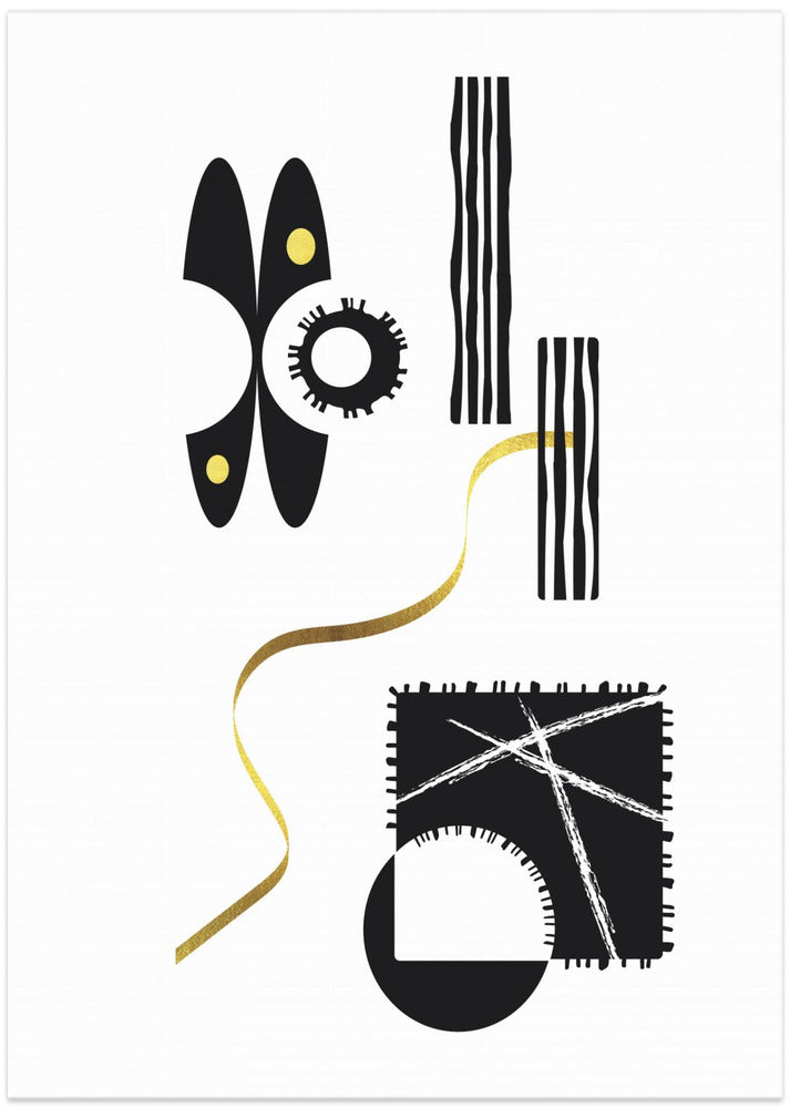 Art Prints of Black & White Abstract No. 3 | gold