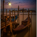 VENICE Gondolas during Blue Hour