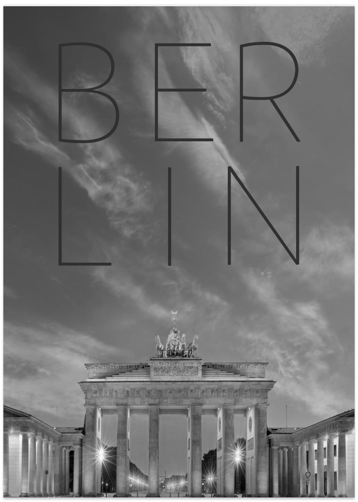 Art Prints of BERLIN Brandenburg Gate | Text & Skyline