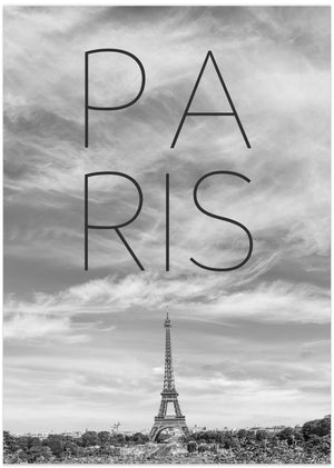 Art Prints of PARIS Eiffel Tower | Text & Skyline