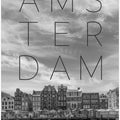 Art Prints of AMSTERDAM Singel Canal with Flower Market | Text & Skyline