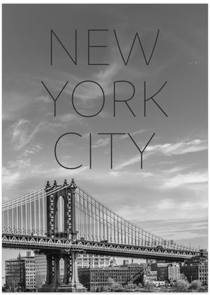Art Prints of NYC Manhattan Bridge | Text & Skyline