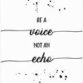 Be a voice not an echo