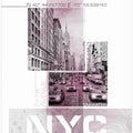 Art Prints of Poster Art NYC Fifth Avenue Traffic | pink marble