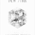 Art Prints of Coordinates NYC Manhattan Bridge | monochrome watercolor