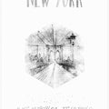 Art Prints of Coordinates NYC Brooklyn Bridge |  monochrome watercolor