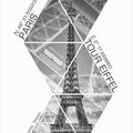 Art Prints of Coordinates PARIS Eiffel Tower | monochrome
