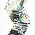 Art Prints of Modern Art Eiffel Tower Coordinates