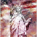Art Prints of Modern Art STATUE OF LIBERTY - red