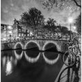 AMSTERDAM Idyllic nightscape from Keizersgracht - Monochrome