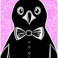 Art Prints of Penguin with bow tie