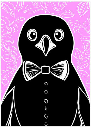Art Prints of Penguin with bow tie