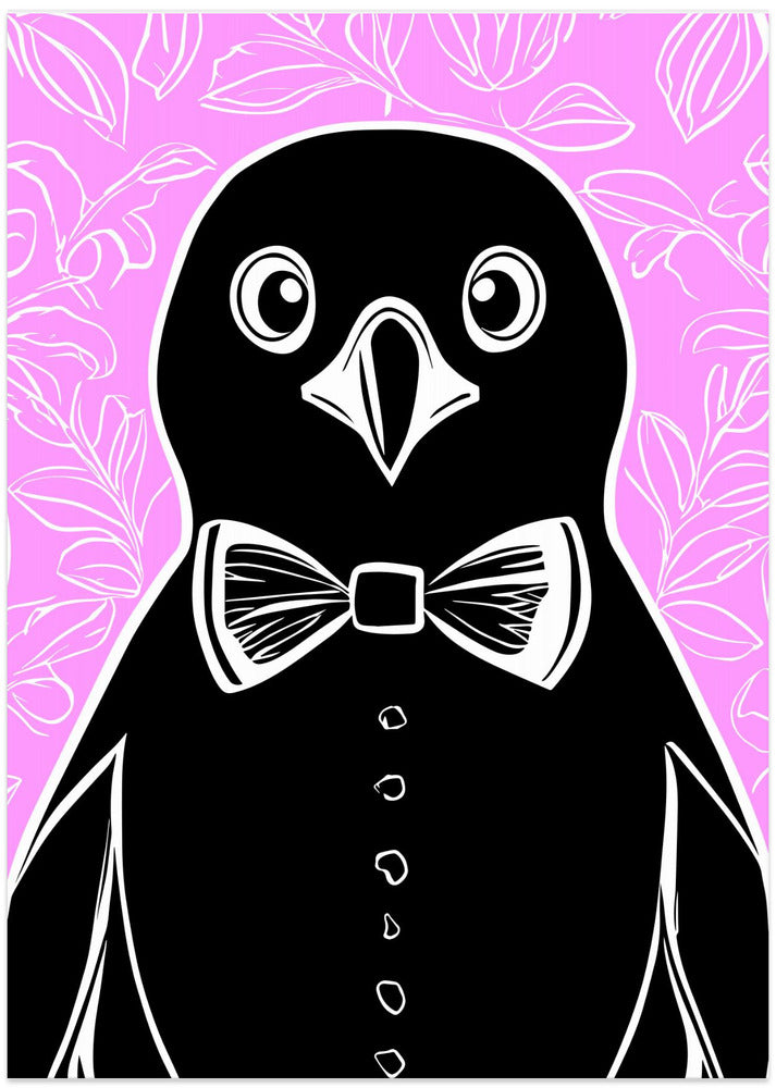 Art Prints of Penguin with bow tie