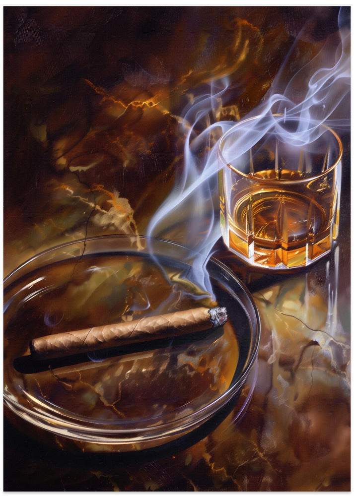 Whiskey and cigar