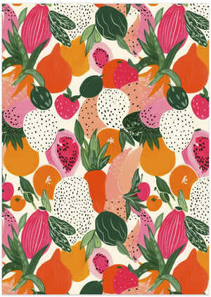Art Prints of Fresh fruits pattern