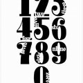 Art Prints of Numbers White