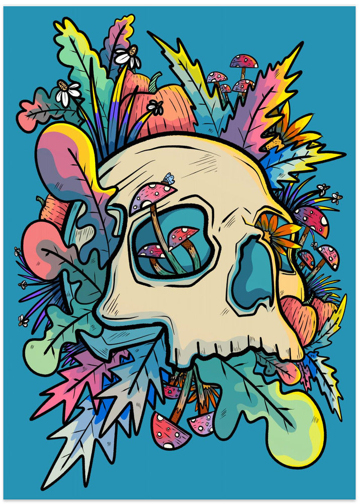 Mushrooms and the Colourful Skull