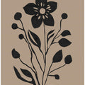 Black Flower Modern Botanical Silhouette