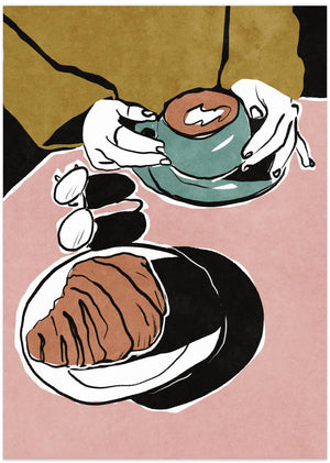 Art Prints of Croissant et café au lait