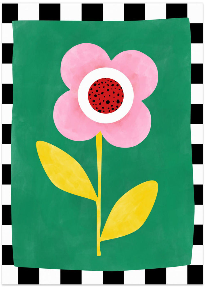 Pink Flower with Yellow Leaves