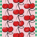 Red Cherries on a Pink