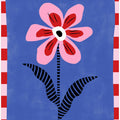 Flower with Pink Petals and Striped Leaves
