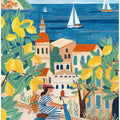 Travel poster woman on the Amalfi coast, Italy