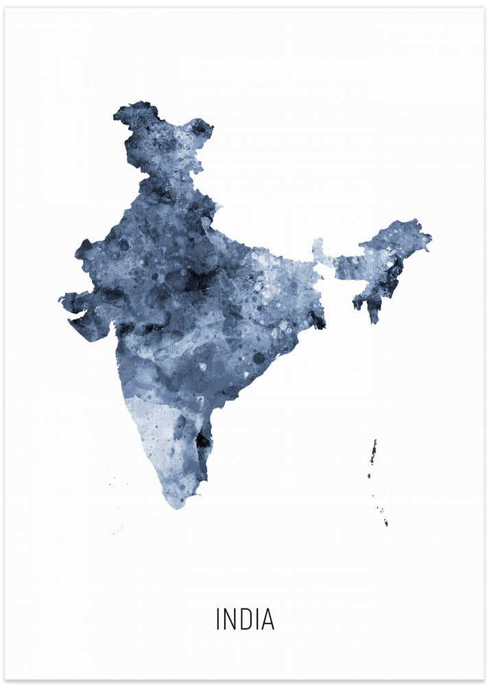India Watercolor Map