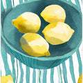 Zitronen in türkisfarbener Schale