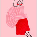Pink and Red Line Lady