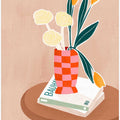 Flower With a Checkered Red Vase