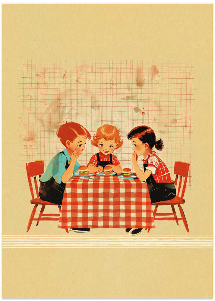 Retro Children at Diner