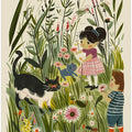 Vintage Kids and Cats Poster