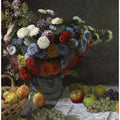 Still Life With Flowers and Fruit (1869) By Claude Monet