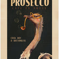 Art Deco Prosecco Wall Art Of An Ostrich