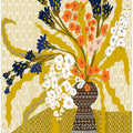 Floral Contemporary Still Life Mustard Yellow