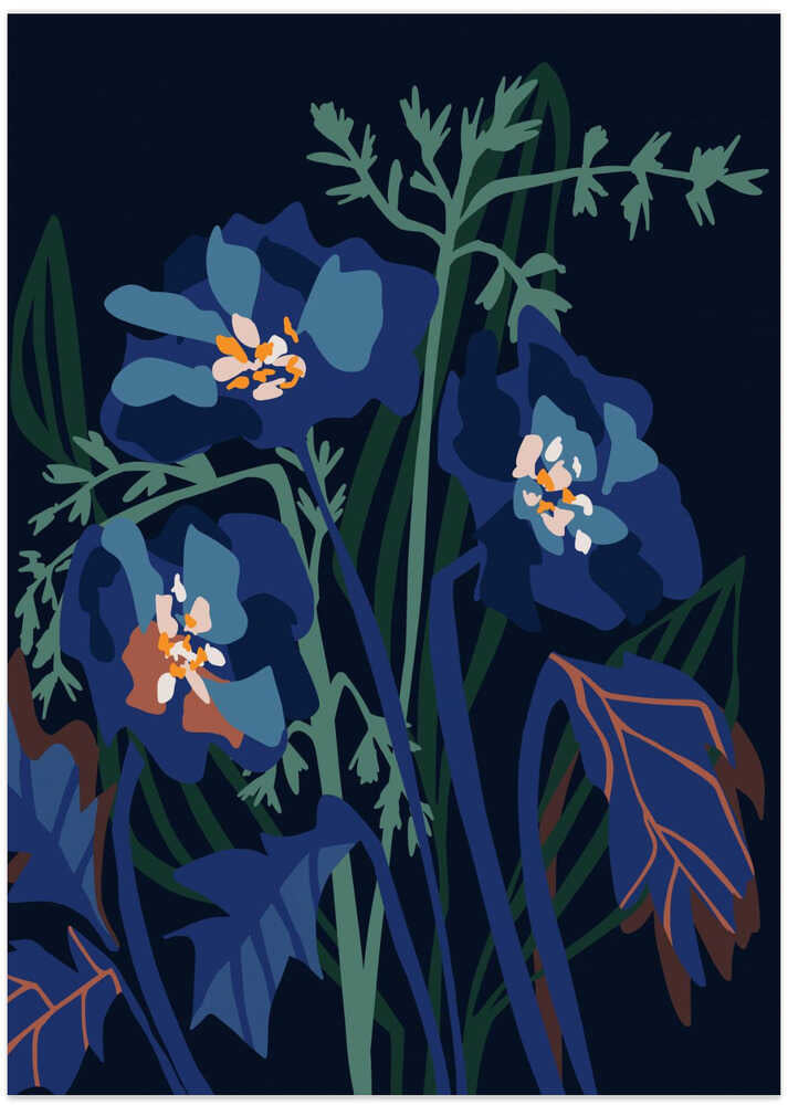 Wild Flowers Dark Midnight