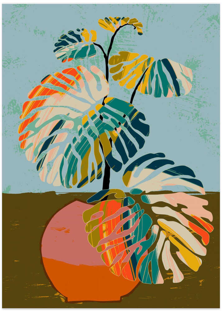 Colorful Monstera Leaves