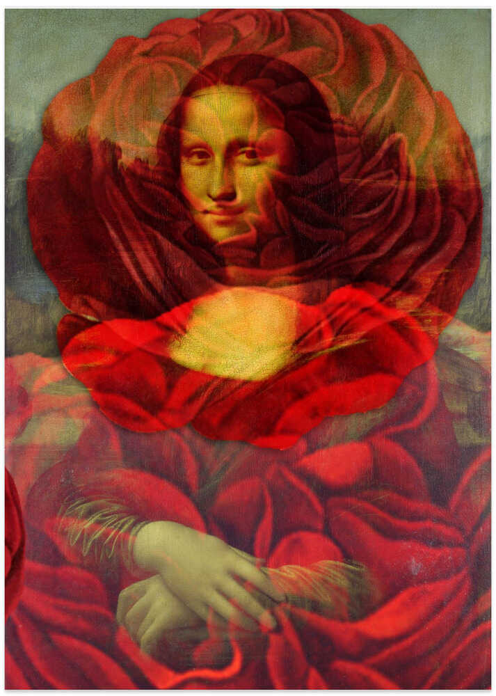 Mona Lisa and flowers