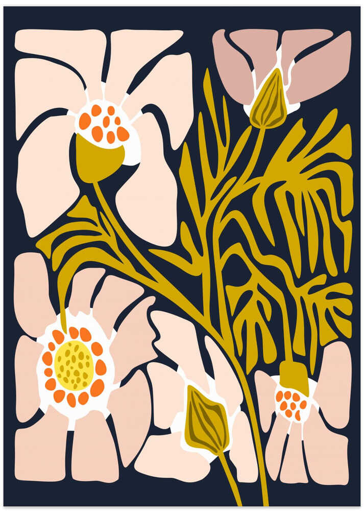 Backyard flower midnight blue