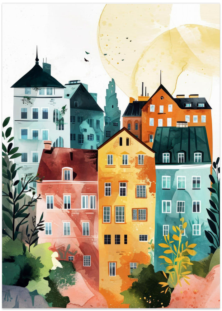 Warsaw Watercolor Digital Painting