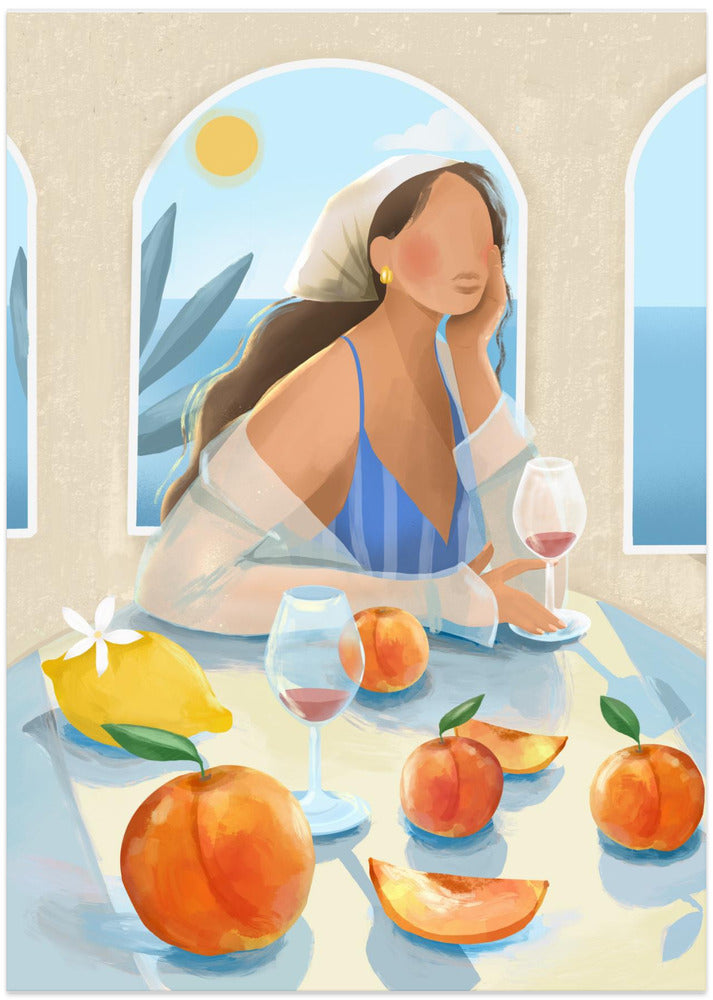 Girl with peaches