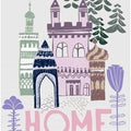 Block print Home lilac