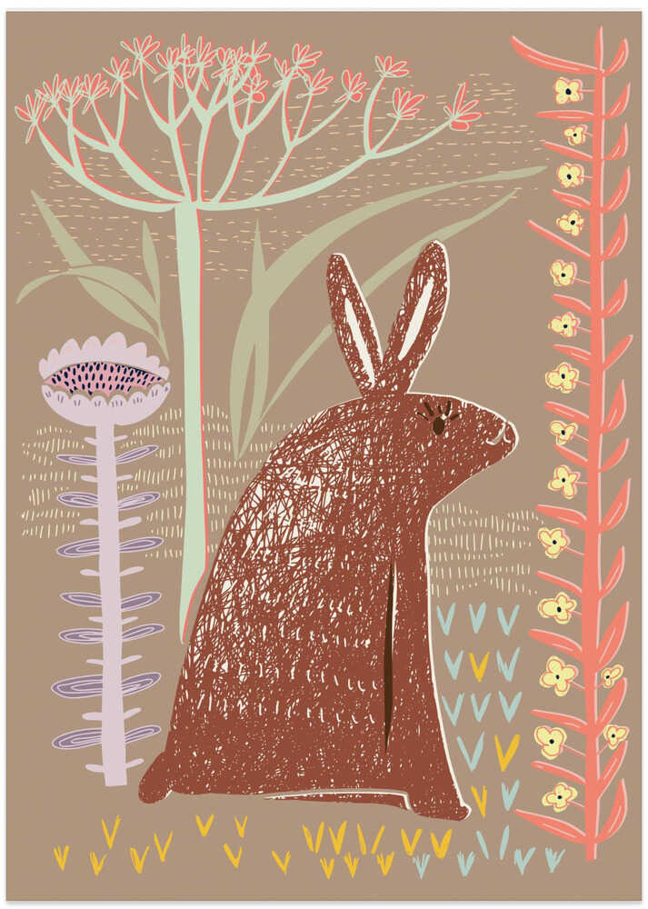 Block print brown bunny
